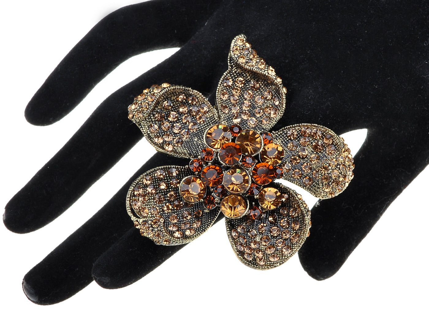 Big Antique Flower Petal Ring