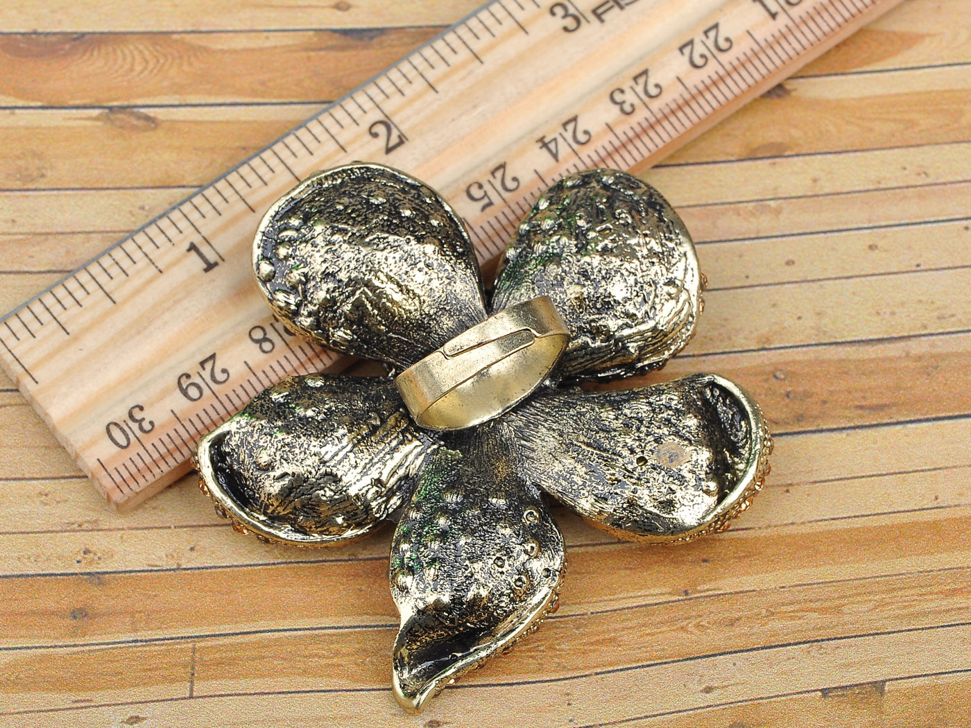 Big Antique Flower Petal Ring