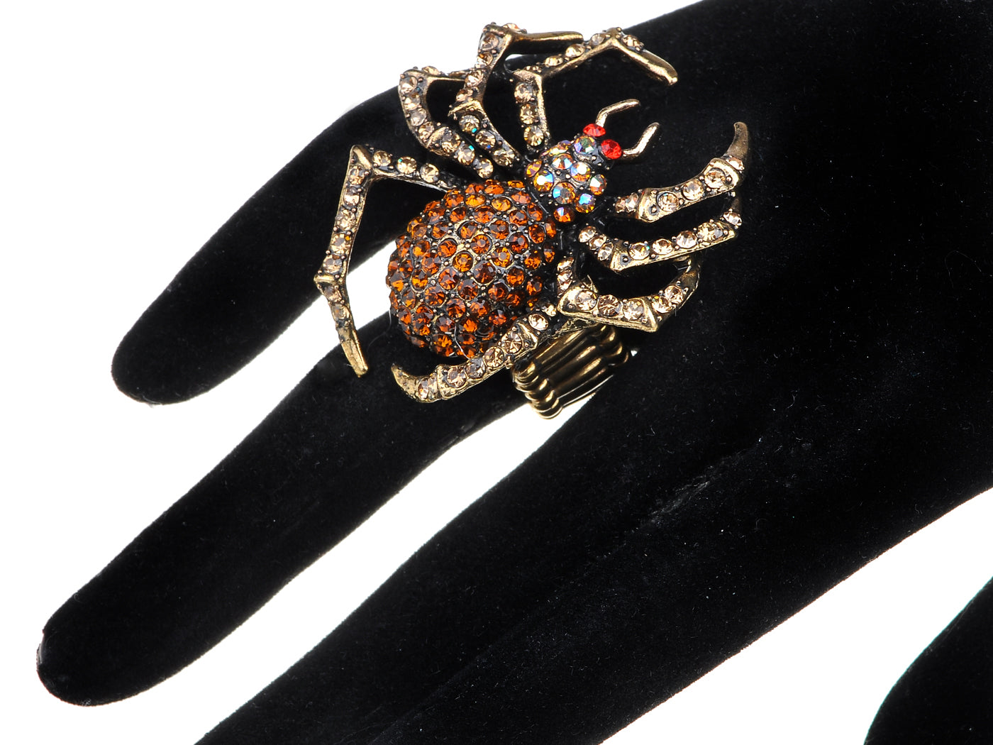 Giant Light Topaz Spider Bug Ring