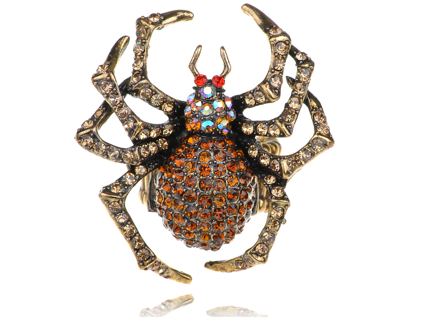 Giant Light Topaz Spider Bug Ring