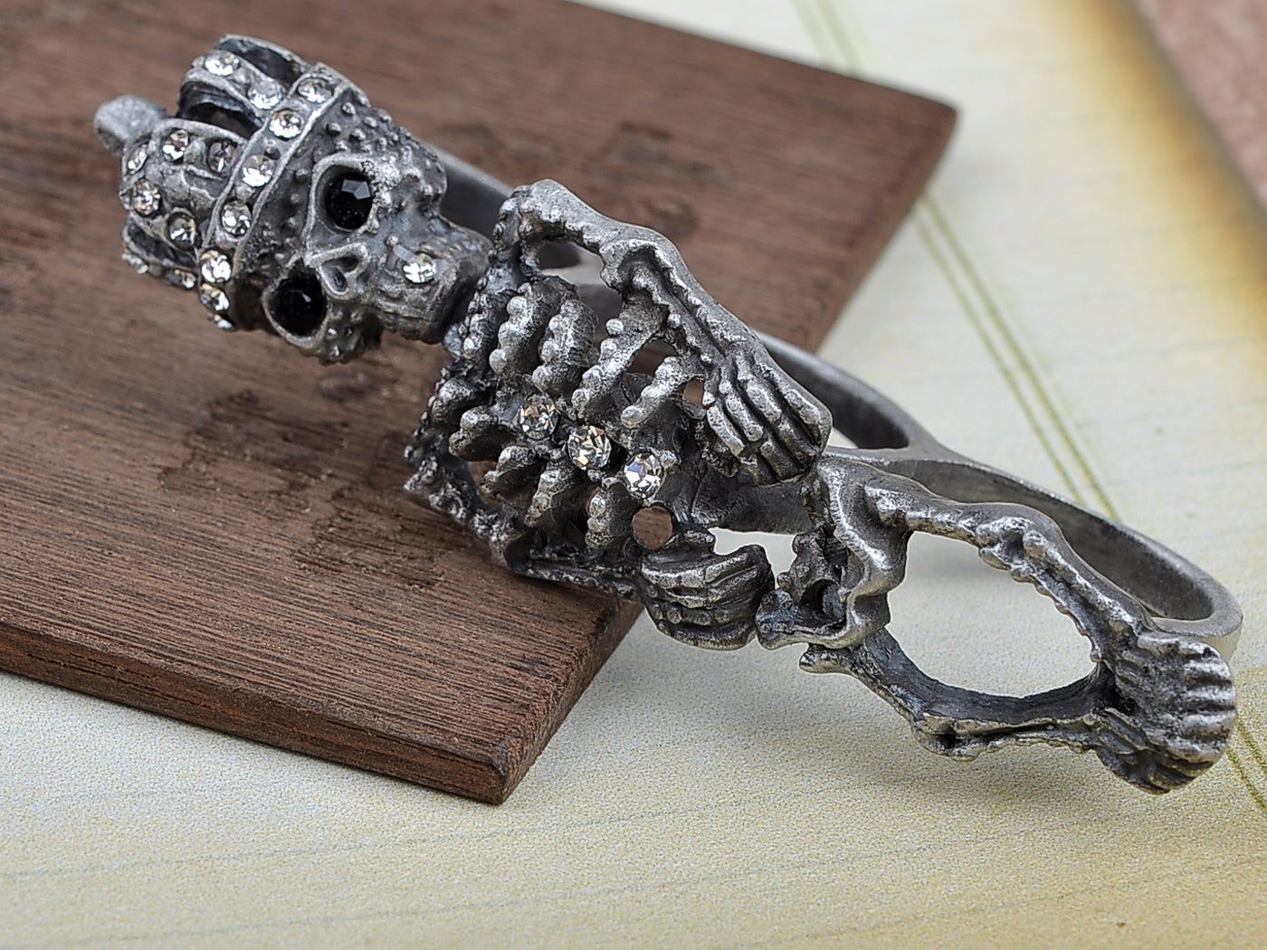Unique Antique Three Ring Skeleton Bone Ring
