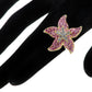 Rose Pink Ocean Starfish Stargazer Lily Flower 5 Points Ring