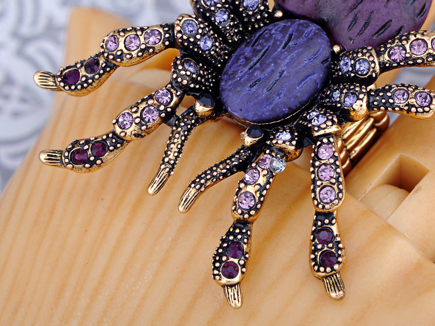 Purple Heart Spider Tarantula Ring