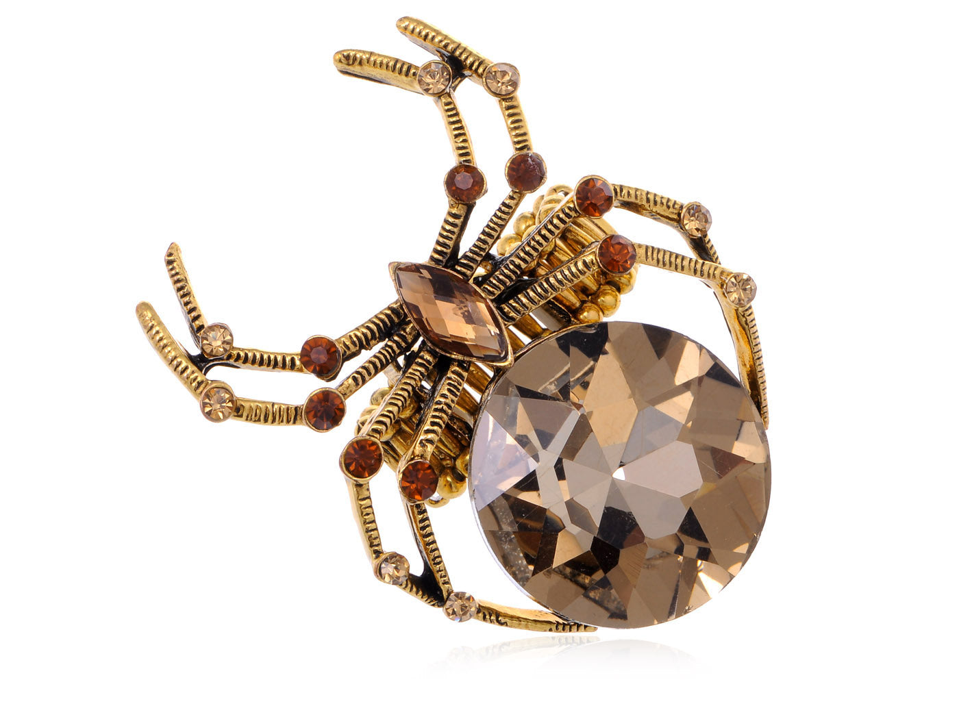 Yellow Topaz Colored Gems Spider Ring