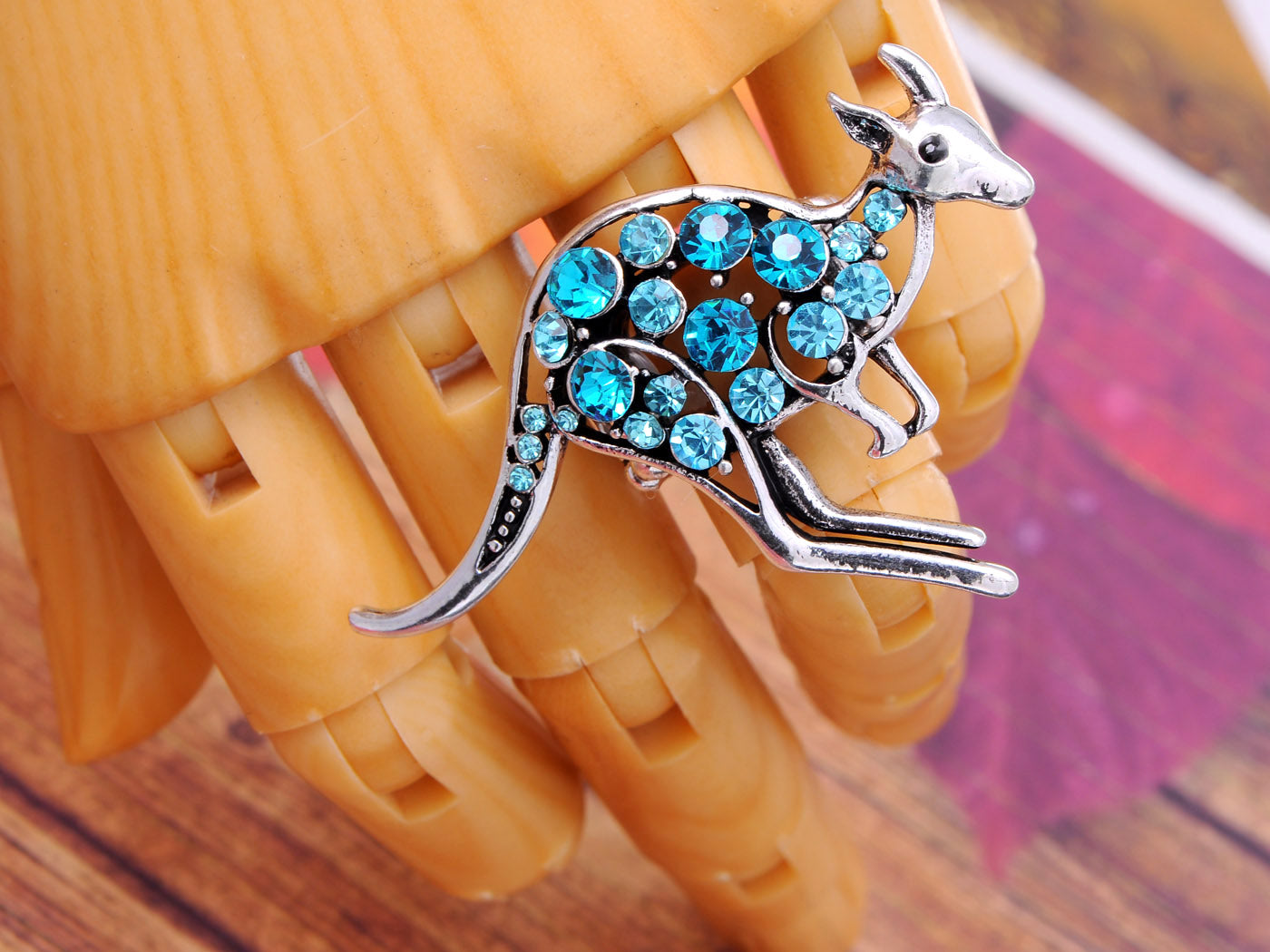 Antique Aquamarine Australian Kangaroo Statement Ring - ALILANG.COM