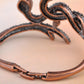 Copper Amethyst Twin Serpents Snake Bracelet Bangle