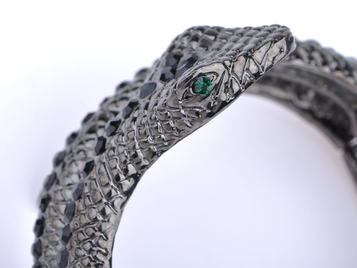 Gun Black Antique Snake Wrap Bangle Bracelet