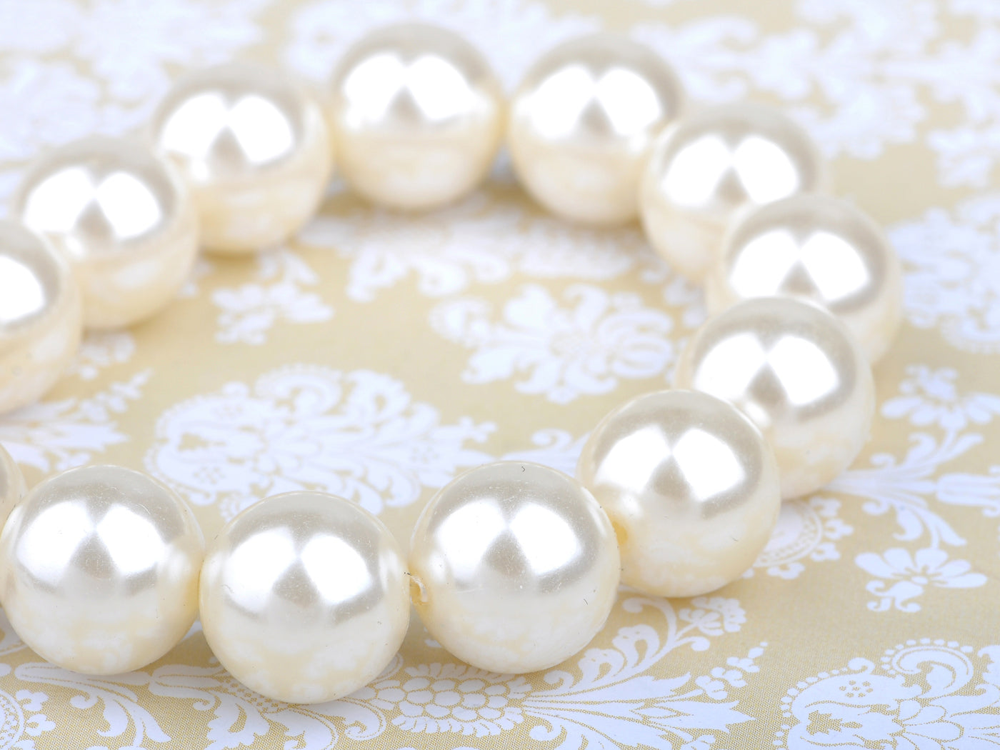 White Pearl Bead Lolita Bracelet D Heart Love Charm