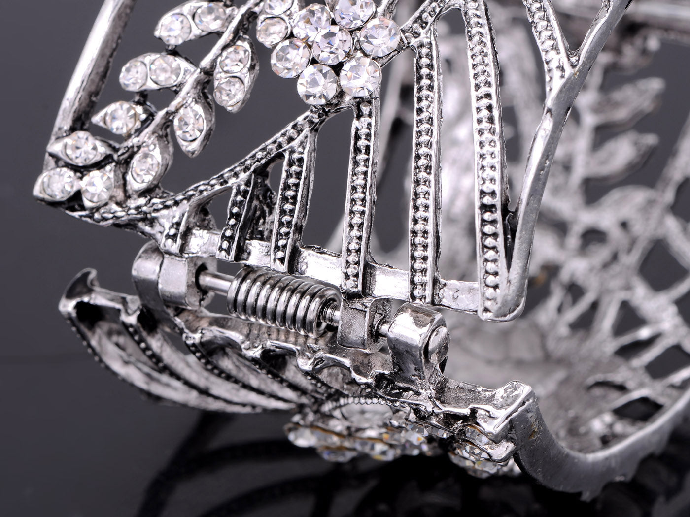 Bridal Antique Floral Cuff Bangle Bracelet