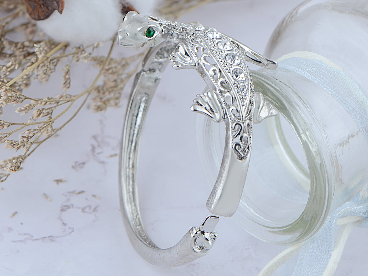 Lizard Gecko Reptile Bangle Cuff Bracelet For Women Girls Gifts