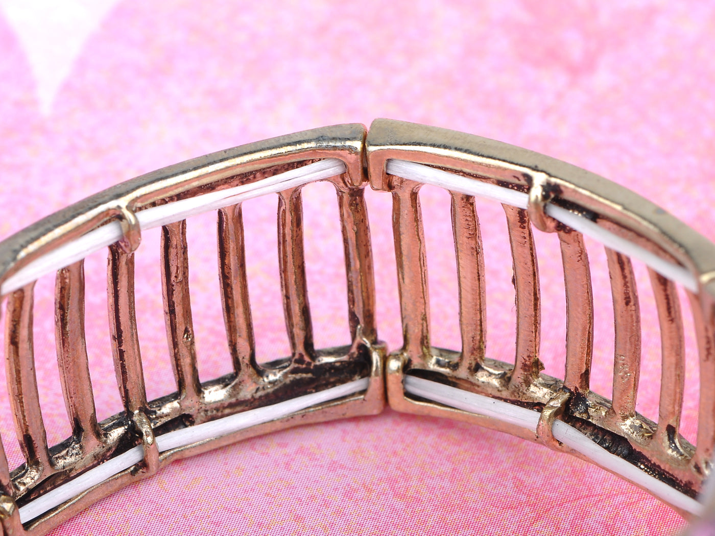 Pink Vintage Antique Crown Bangle Bracelet
