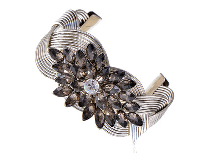 Vintage Braid Design Flower Petals Bracelet Cuff