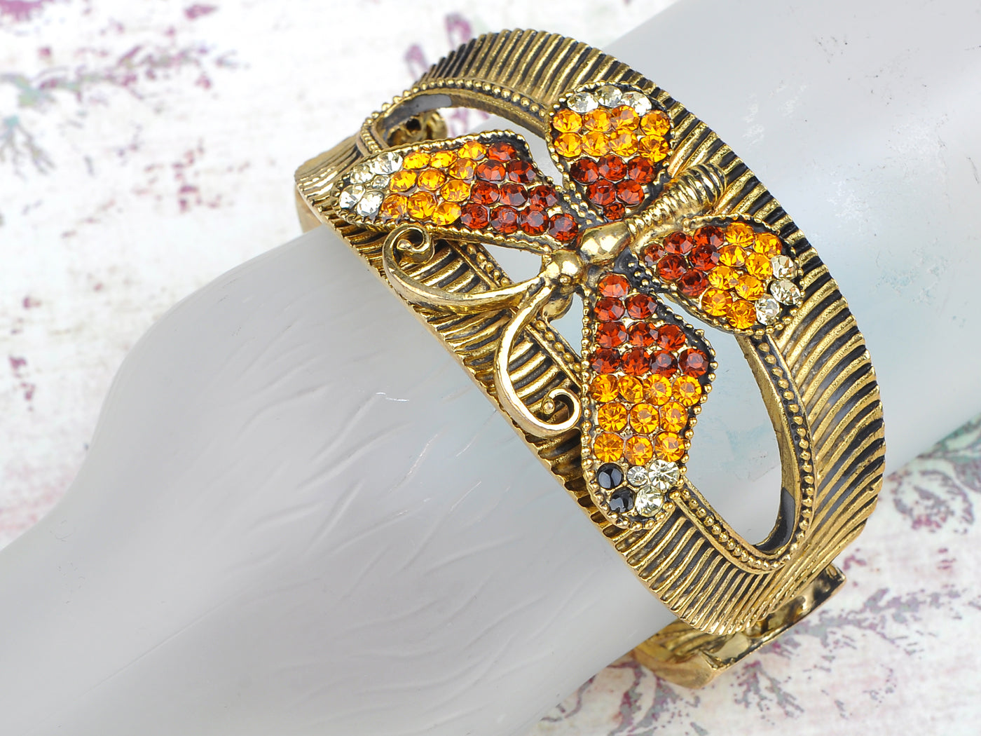 Topaz Butterfly Bracelet Bangle Cuff