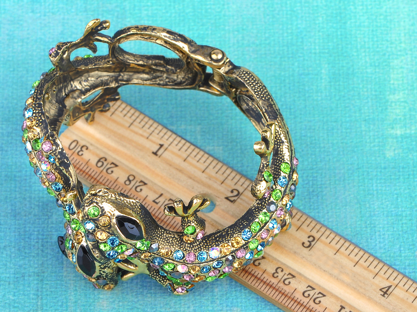 Multi Colored Lizard Gecko Salamander Bracelet Bangle Cuff