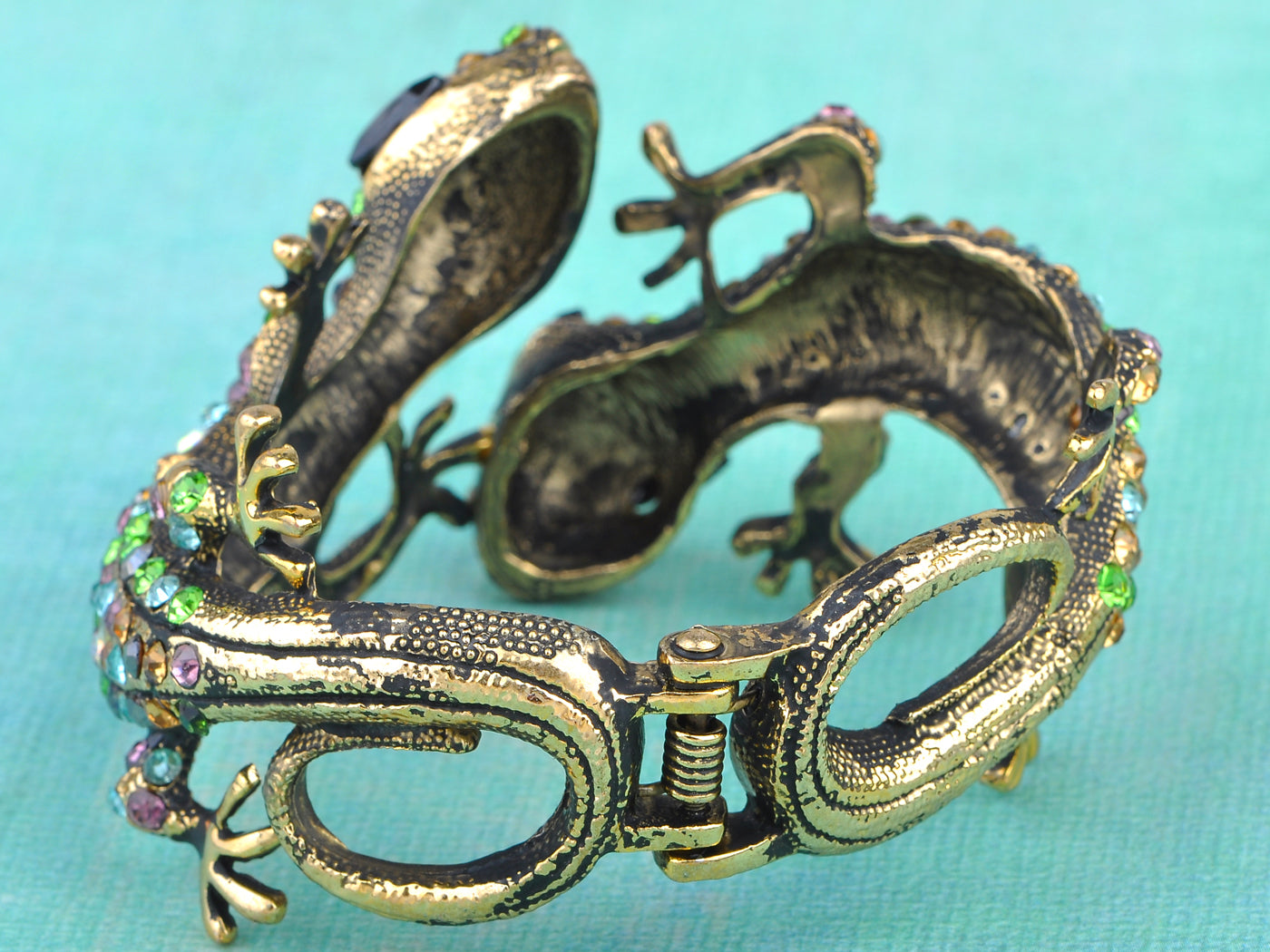 Multi Colored Lizard Gecko Salamander Bracelet Bangle Cuff