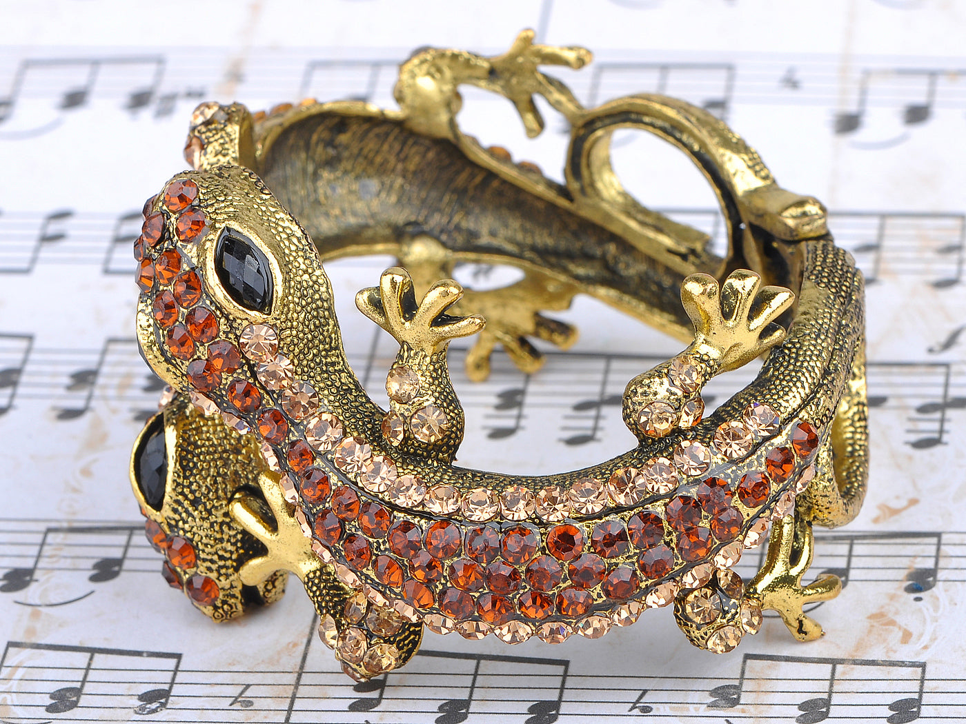 Multi Colored Lizard Gecko Salamander Bracelet Bangle Cuff