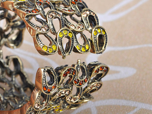 Topaz Lucky Horseshoe Horse Shoes Bracelet Bangle Cuff