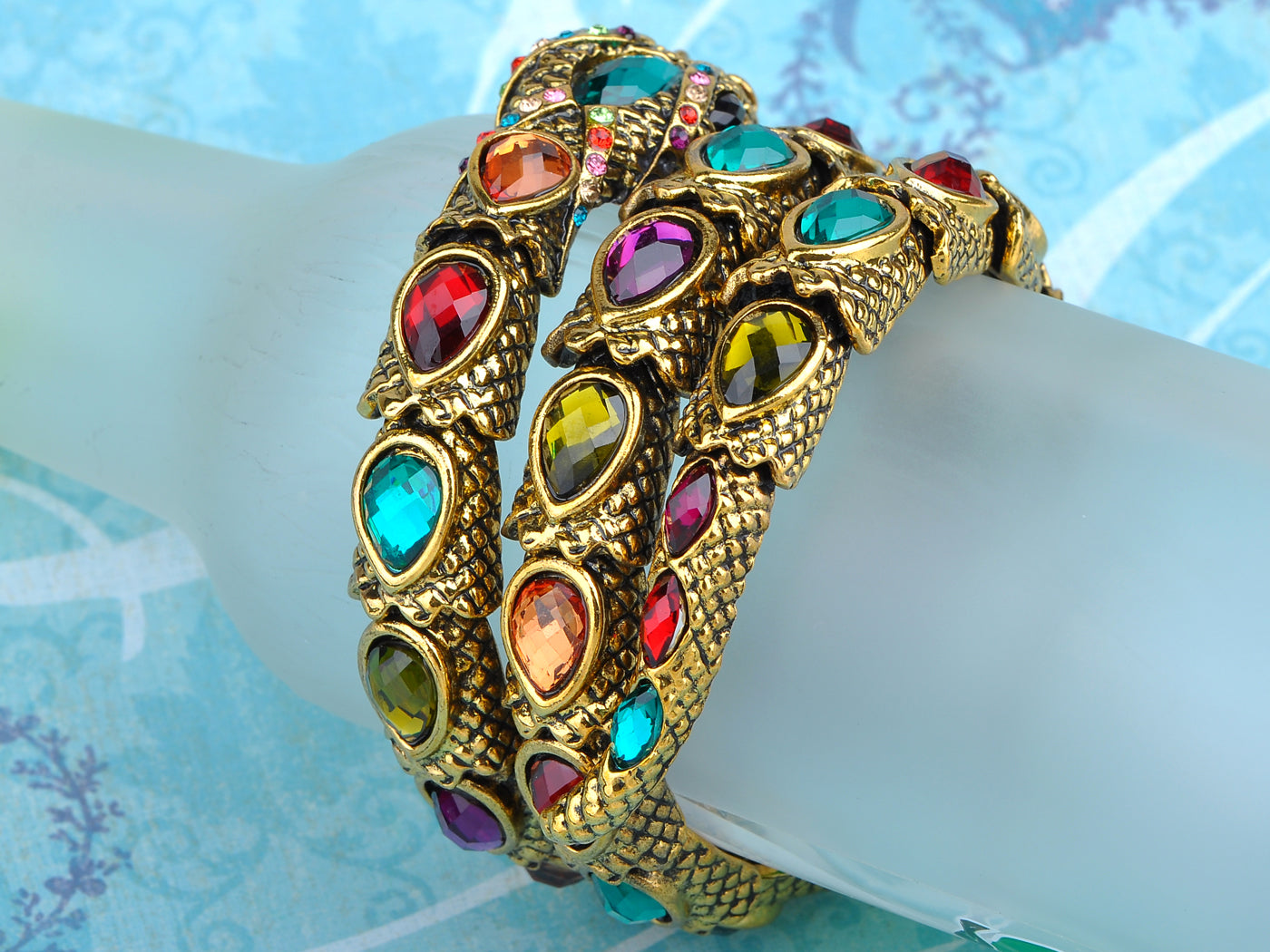 Egyptian Snake Stretchable Cuff Wrap Bracelet