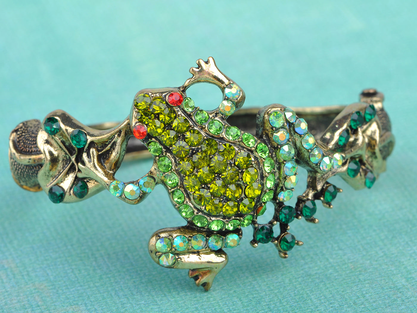 Shimmery Green Pond Frog Toad Bracelet Bangle