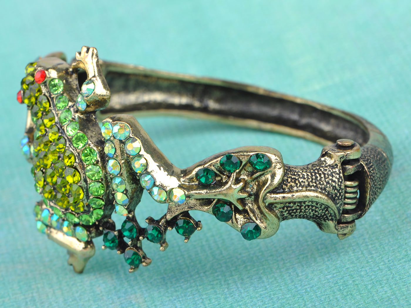 Shimmery Green Pond Frog Toad Bracelet Bangle