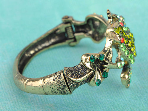 Shimmery Green Pond Frog Toad Bracelet Bangle