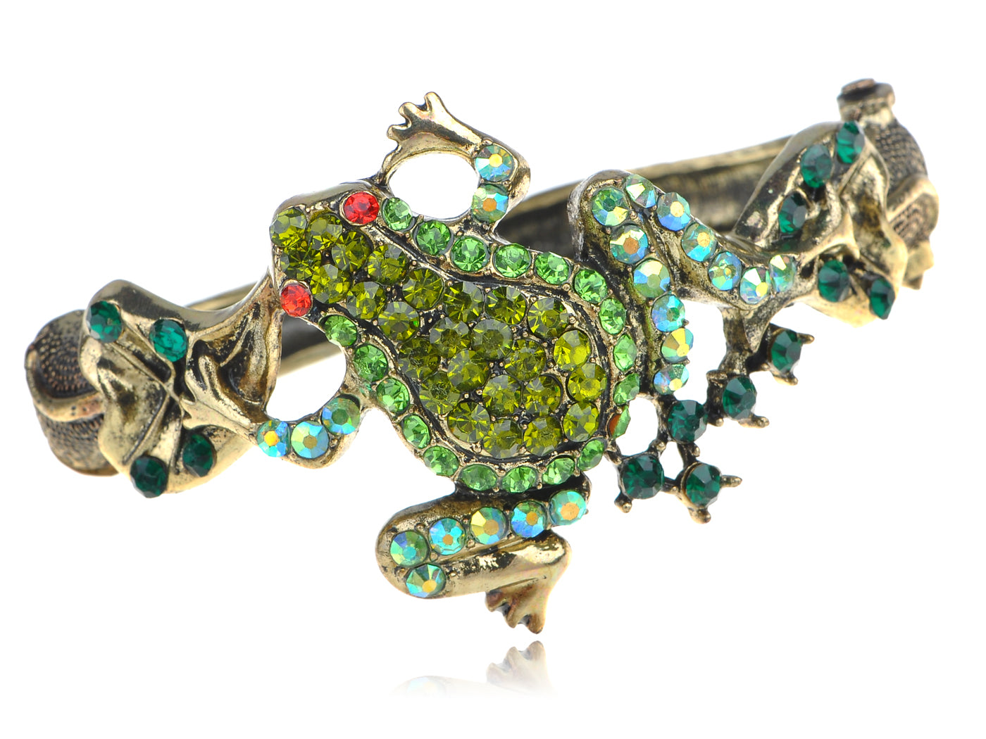 Shimmery Green Pond Frog Toad Bracelet Bangle