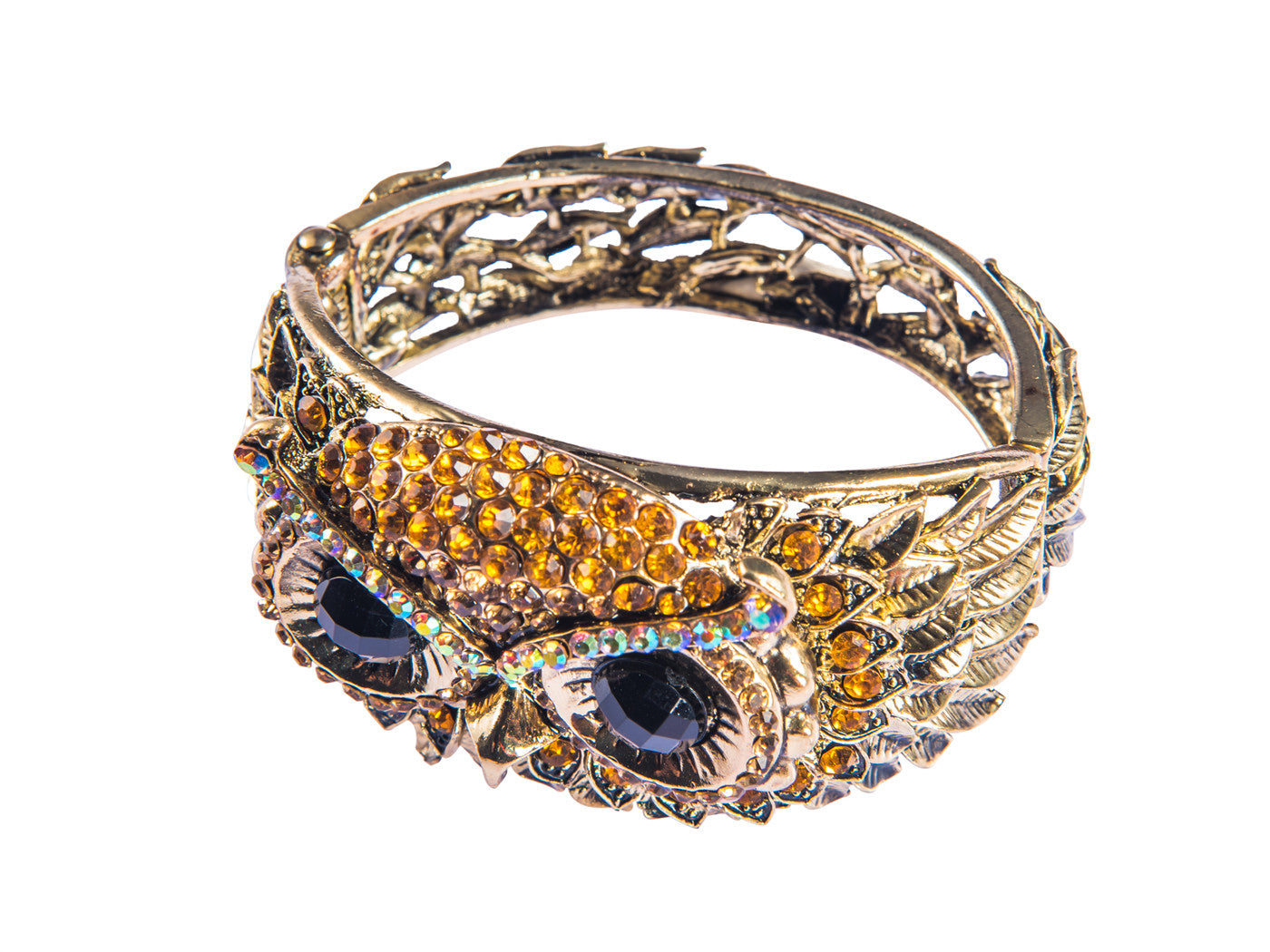 Antique Owl Bird Cuff Bangle Bracelet