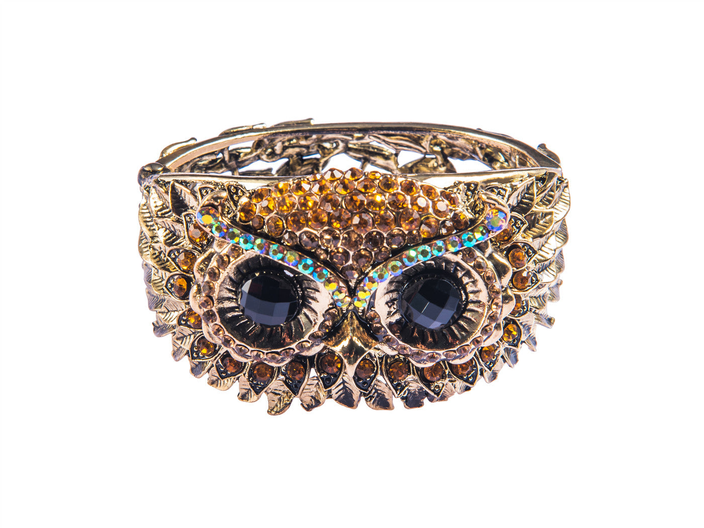 Antique Owl Bird Cuff Bangle Bracelet