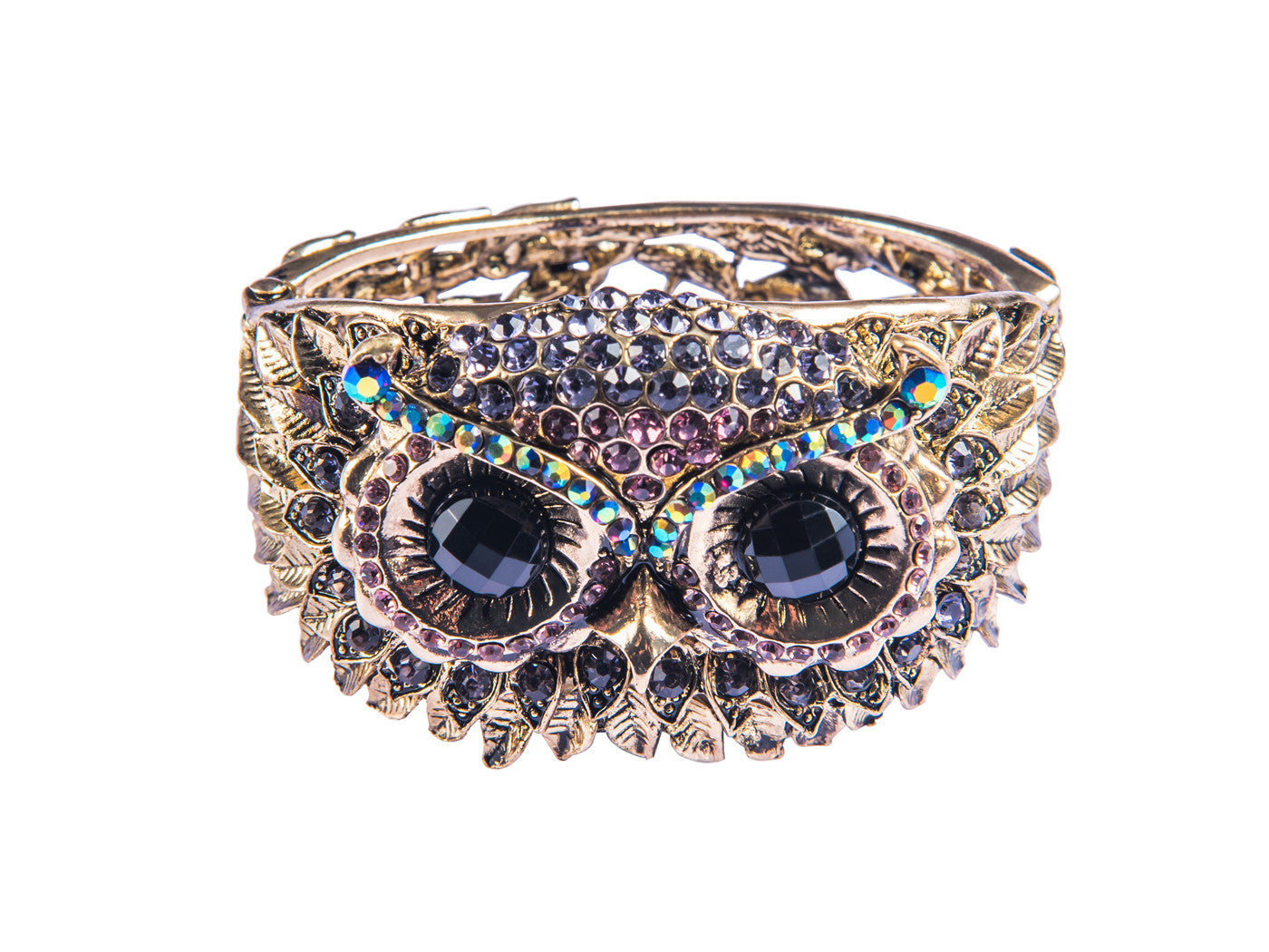 Antique Owl Bird Cuff Bangle Bracelet