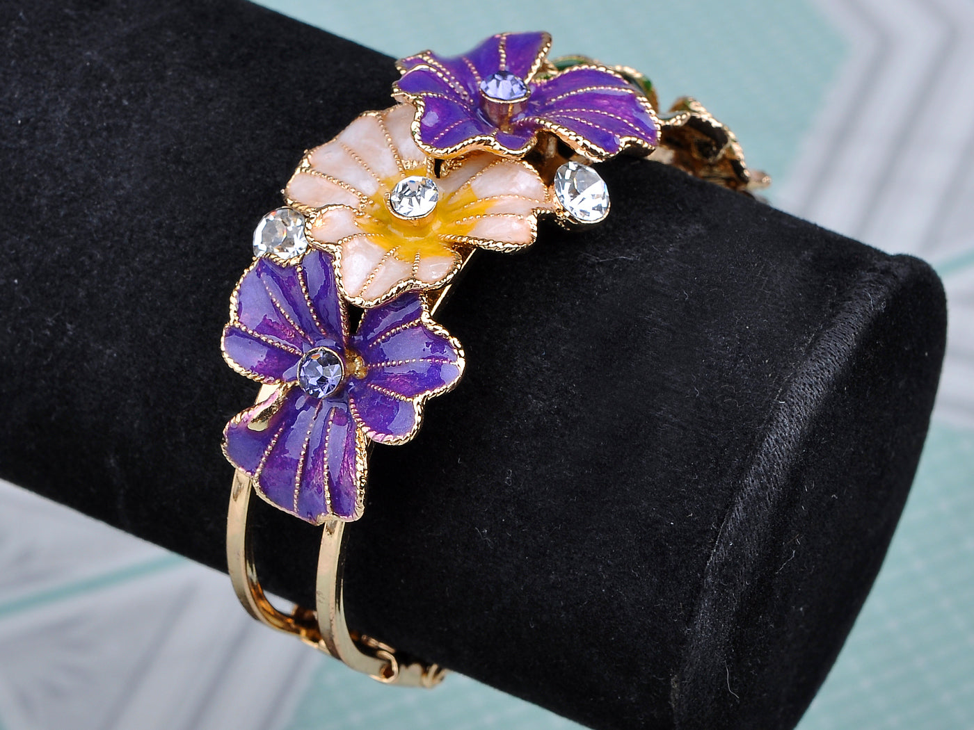 Multicolor Abstract Butterfly Insect Flower Garden Bangle Cuff Bracelet