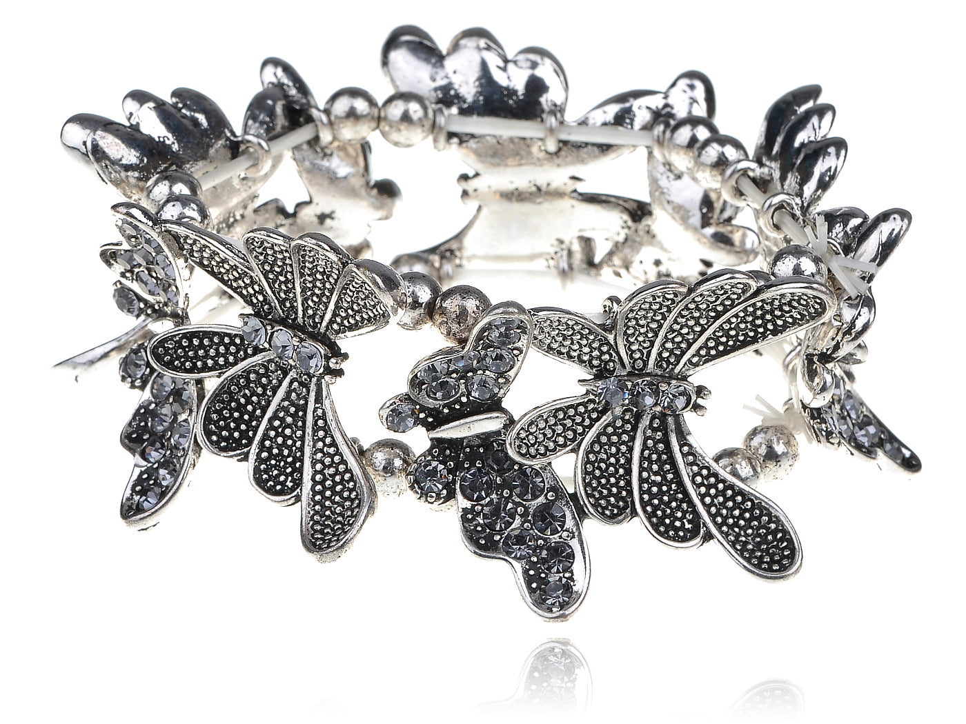 Light Sapphire Butterfly Bracelet Bangle Cuff