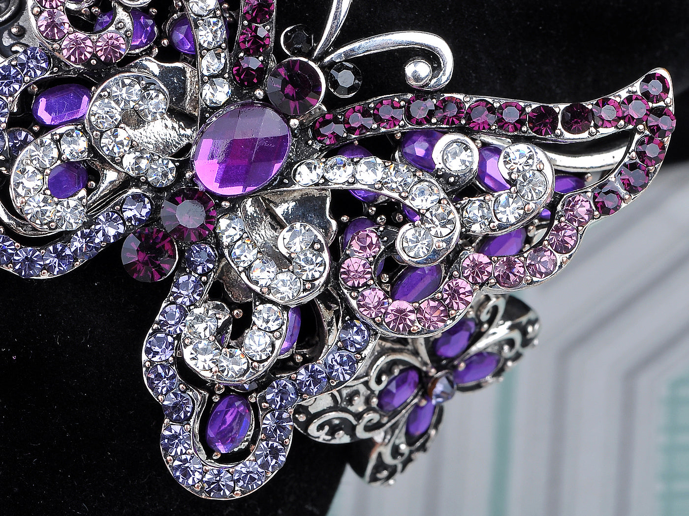 Amethyst Colored Butterfly Cuff Bracelet