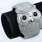 Owl Bird Cream Enamel Glossy Swirl Cloudy Bracelet Bangle Cuff