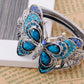 Iridescent Sapphire Colored Butterfly Cuff Bracelet