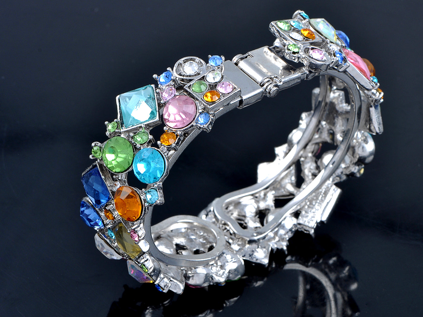 Bejeweled Rainbow Glory Glaze Bangle Bracelet