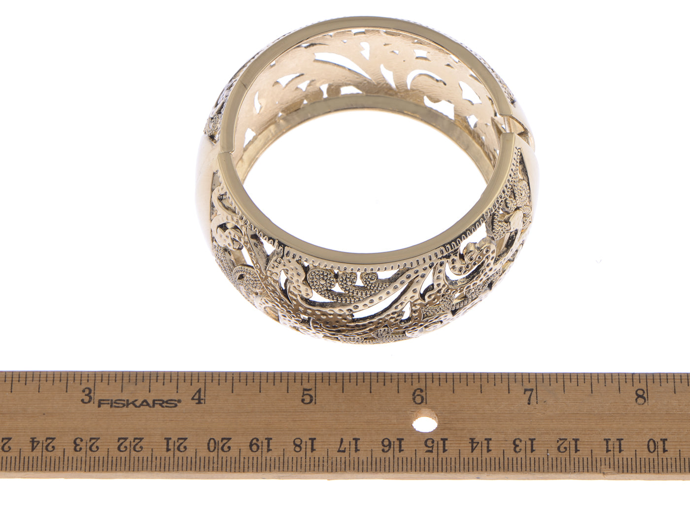 Beautiful Intricate Paisley Cutout Detail Ancient Bangle Bracelet