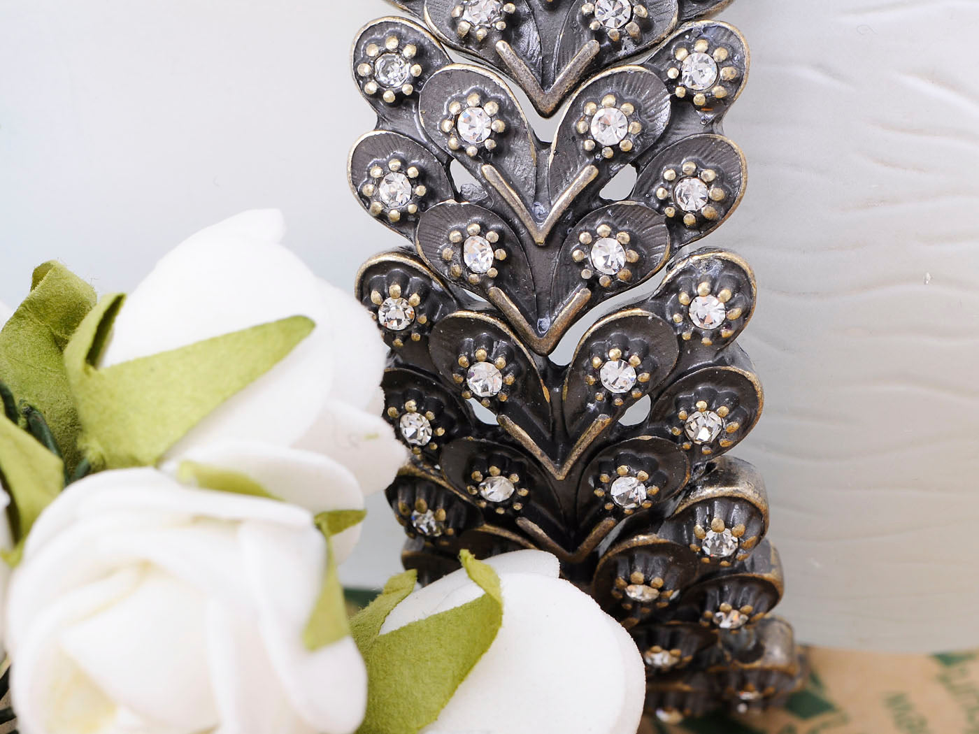 Antique Water Splashes Brass Bangle Bracelet