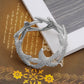 Gold Textured Starfish Stretch Bangle Cuff Statement Bracelet