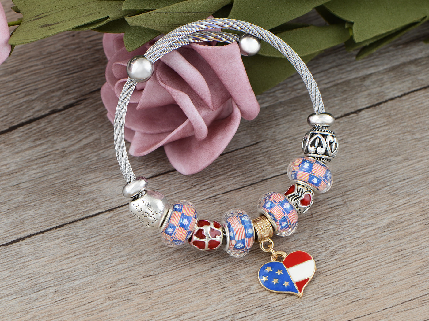 4th Of July American USA Flag Bracelet