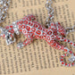 Red Spot Long Leopard Panther Animal Pendant Necklace
