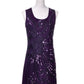 Sleeveless Floral Embroidery Beaded Sequin Dress