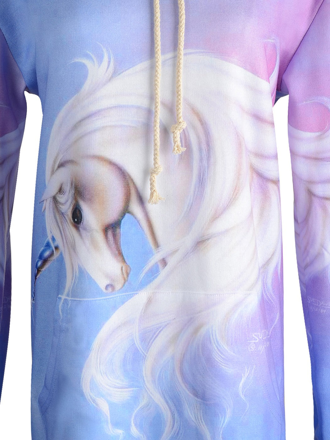 Anna-Kaci Womens Blue Purple Fantasy Mythical Fairy Tale Unicorn Long Sleeve Hoodie