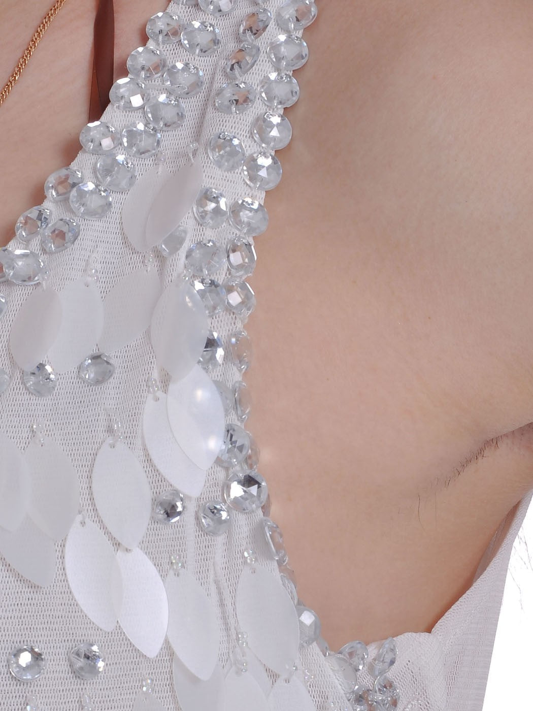 White Party Time Days Gone Past Sequin Jewel Studded Dress