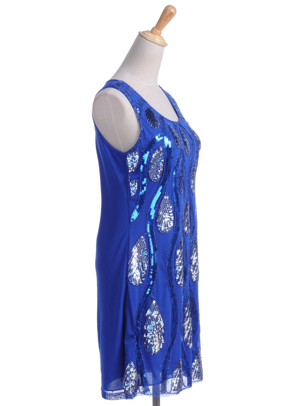 Anna-Kaci Tear Drop & Waves Pattern Sequin Dress