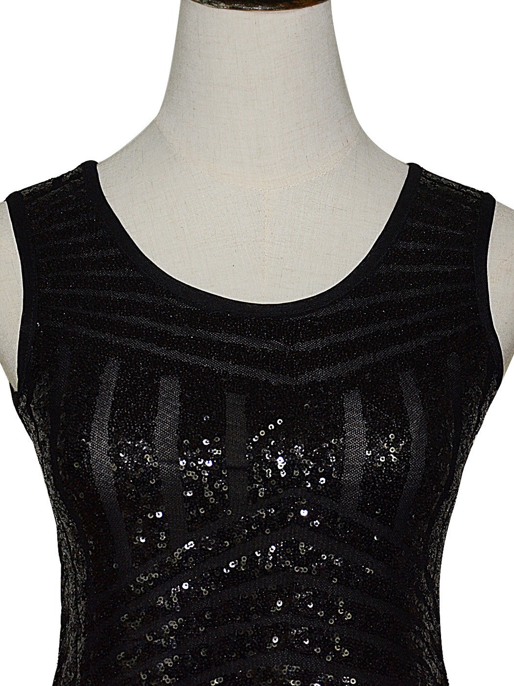 Sparkly Sequin Midriff Sleeveless Shirt