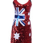 Australian Flag Sequin Slip Dress