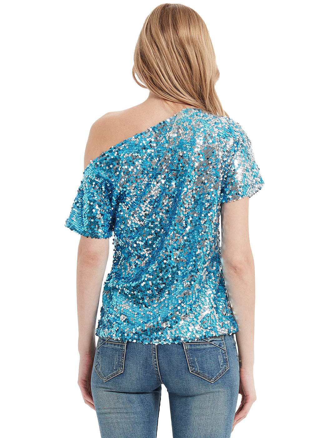 Glam Off-Shoulder Sequin Top