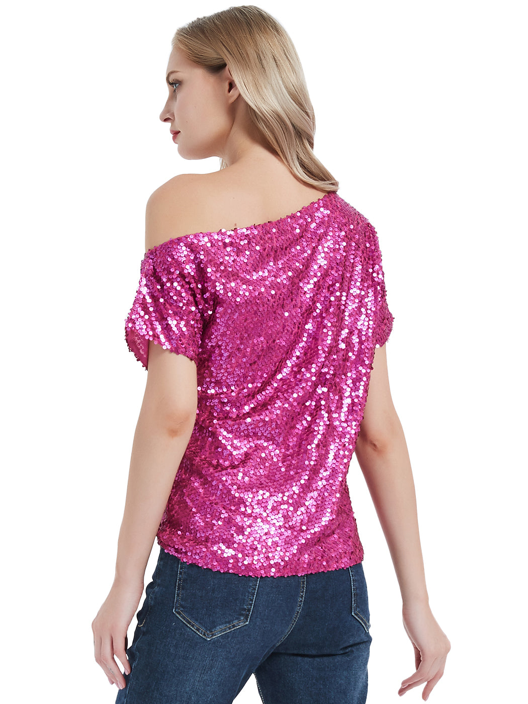 Glam Off-Shoulder Sequin Top