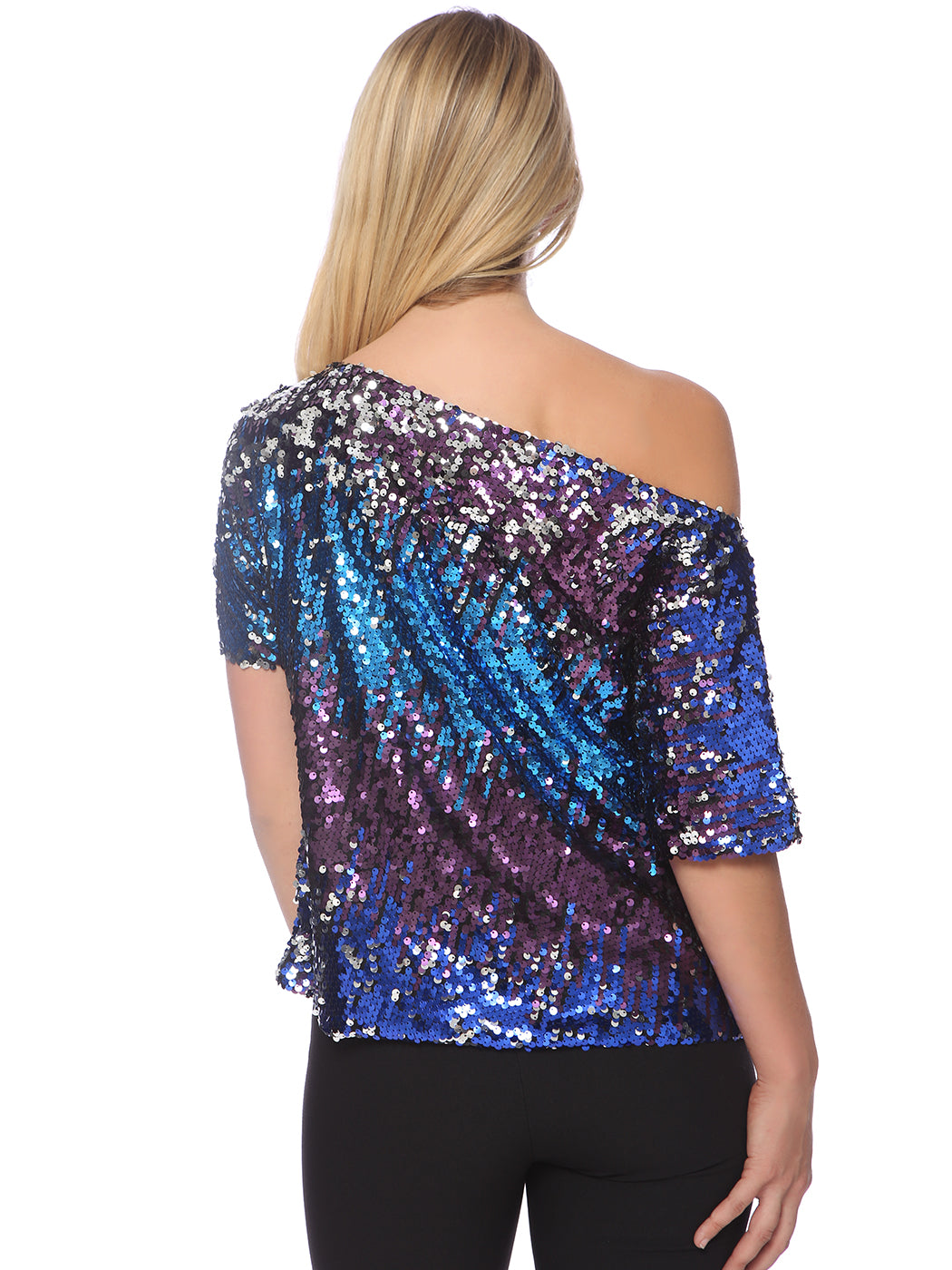 Glam Off-Shoulder Sequin Top