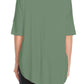 Womens Casual Lace Up V-Neck Loose Fit Top with Short Dolman Sleeves